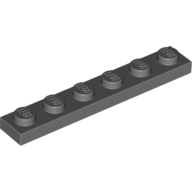 Lego destička 1x6, tmavě modro šedá (4211056)